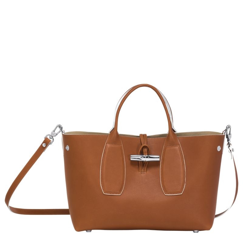 Bolsa de Mão Longchamp Roseau M Feminino Marrom | 7834-YHMOF