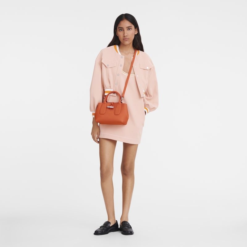 Bolsa de Mão Longchamp Roseau S Feminino Laranja | 3426-DLYKG