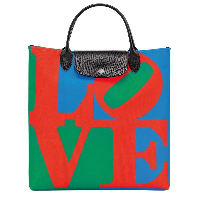 Bolsa de Mão Longchamp x Robert Indiana L Feminino Vermelhas Azul Marinho | 9416-WGQKB