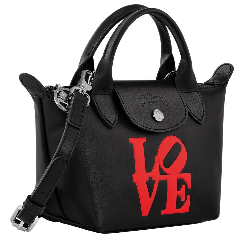 Bolsa de Mão Longchamp x Robert Indiana XS Feminino Pretas | 9135-QLATK