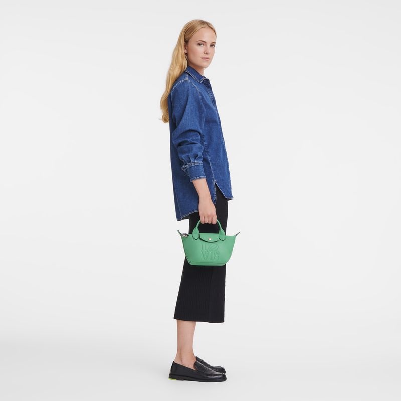 Bolsa de Mão Longchamp x Robert Indiana XS Feminino Verdes | 1958-KBOMI