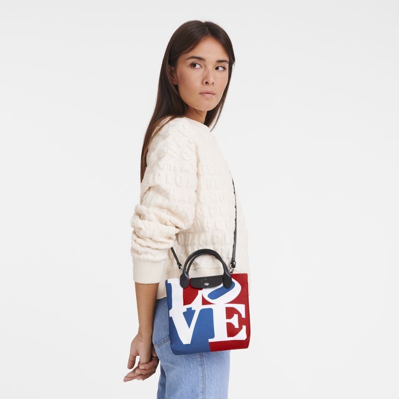 Bolsa de Mão Longchamp x Robert Indiana XS Feminino Branco | 7591-JQMBG