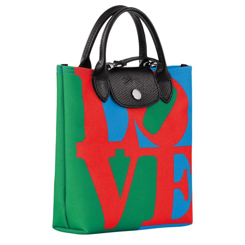 Bolsa de Mão Longchamp x Robert Indiana XS Feminino Vermelhas Azul Marinho | 6471-ANWJO