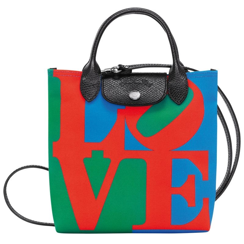 Bolsa de Mão Longchamp x Robert Indiana XS Feminino Vermelhas Azul Marinho | 6471-ANWJO