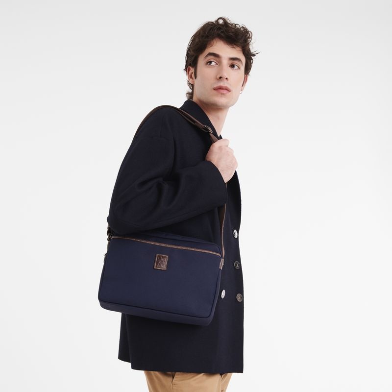 Bolsas Crossbody Longchamp Boxford M Masculino Azuis | 8734-BIRCJ