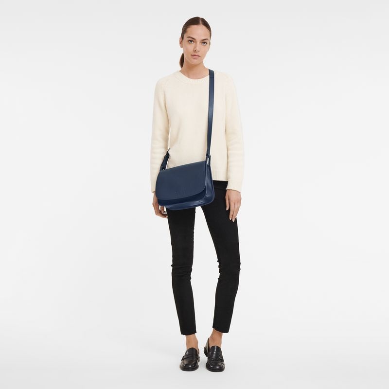 Bolsas Crossbody Longchamp Le Foulonné M Feminino Azul Marinho | 8236-VXLAU