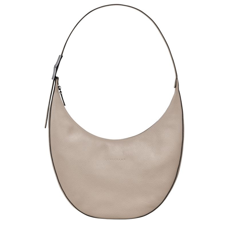 Bolsas De Ombro Longchamp Roseau Essential L Feminino Cinzentas | 7594-TVRUJ