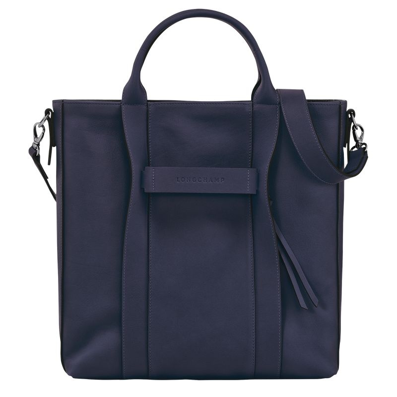 Bolsas Tote Longchamp 3D L Feminino Azul Marinho | 5478-SJMNX