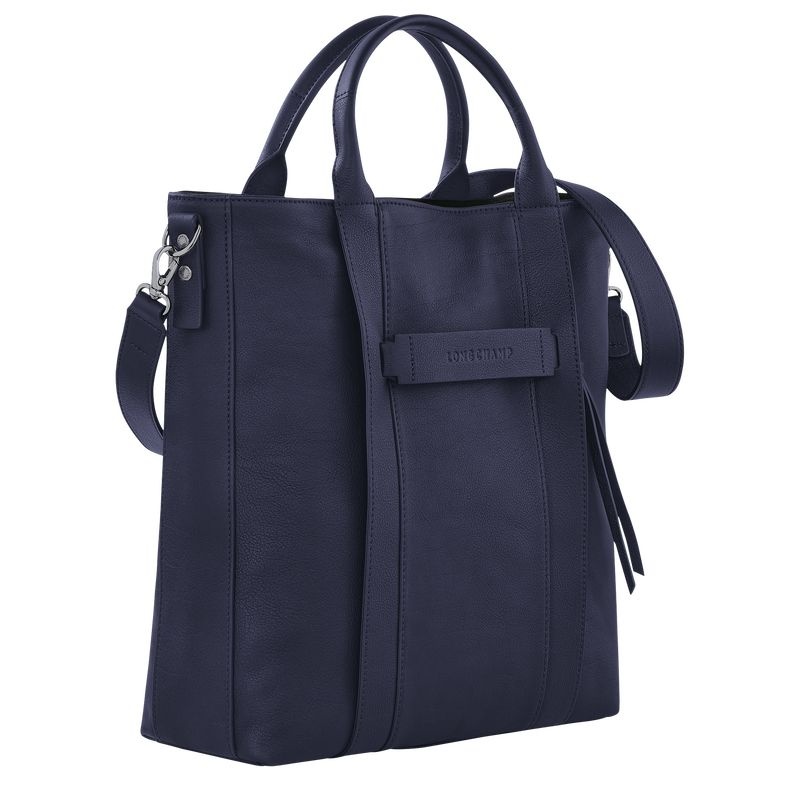 Bolsas Tote Longchamp 3D L Feminino Azul Marinho | 3957-PCYBZ