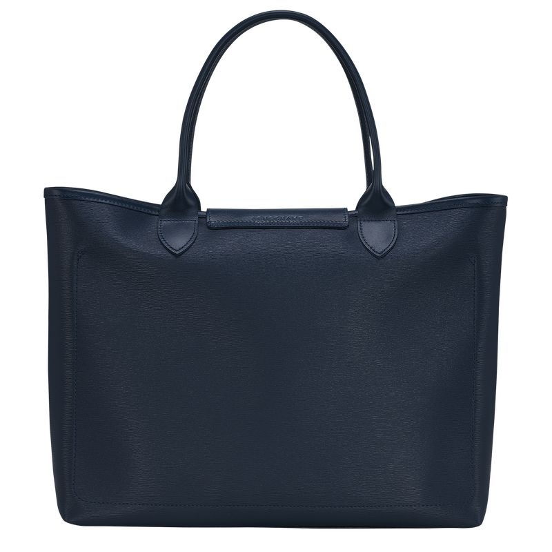 Bolsas Tote Longchamp Le Pliage City L Feminino Azul Marinho | 8753-GVDCA