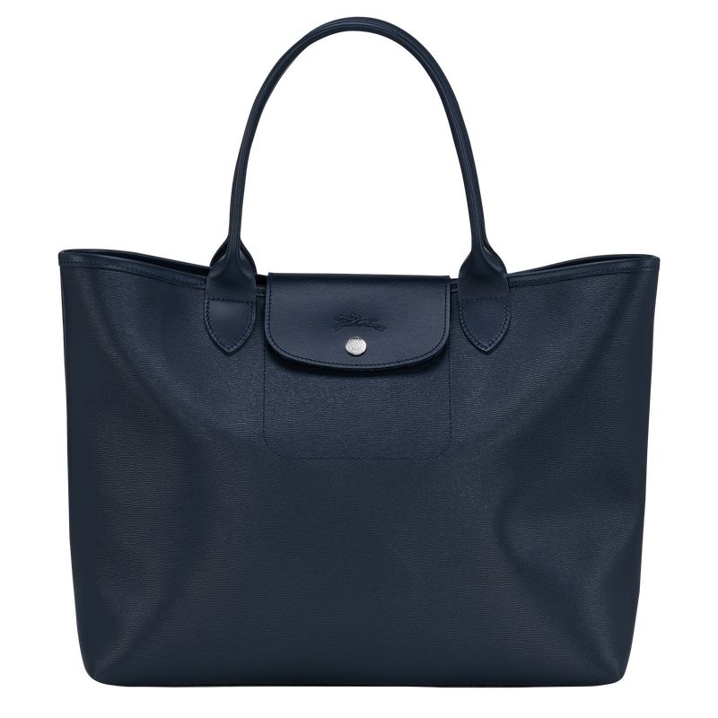 Bolsas Tote Longchamp Le Pliage City L Feminino Azul Marinho | 8753-GVDCA