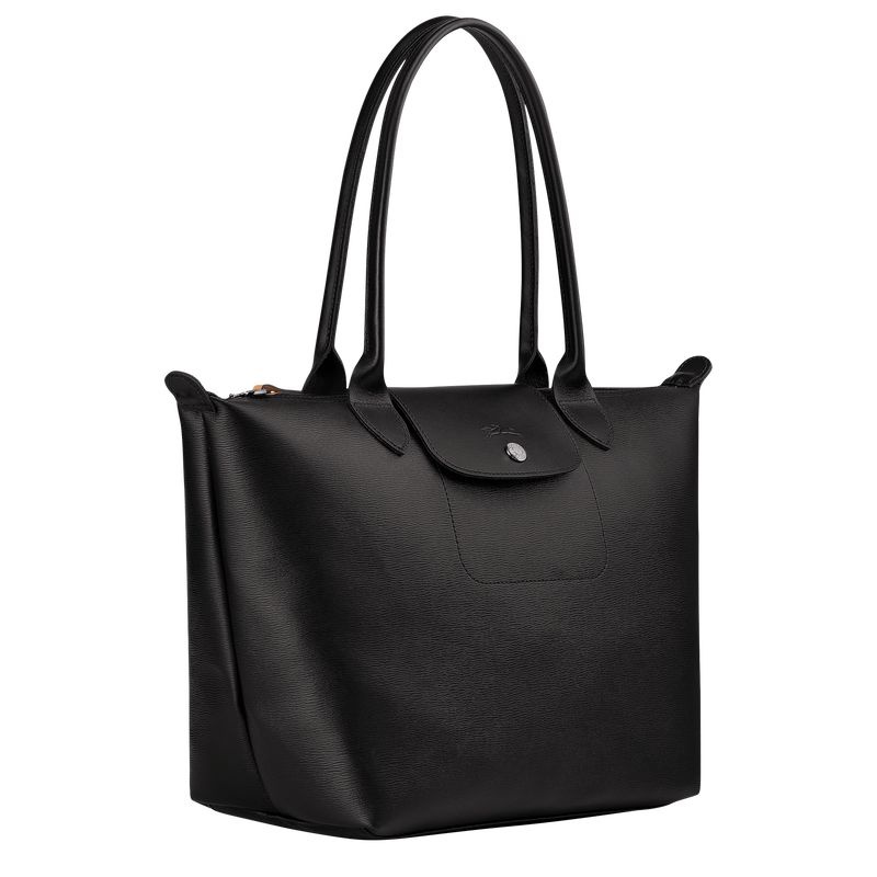 Bolsas Tote Longchamp Le Pliage City M Feminino Pretas | 2510-HJNYK