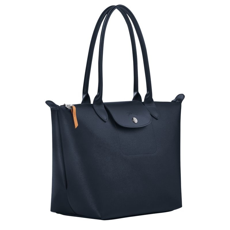 Bolsas Tote Longchamp Le Pliage City M Feminino Azul Marinho | 7098-SCEXB