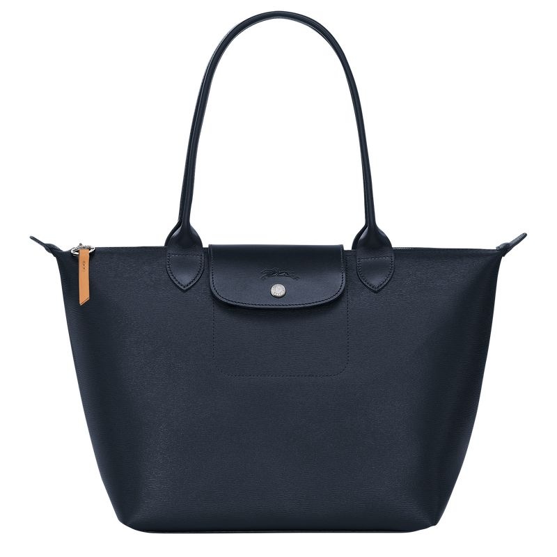 Bolsas Tote Longchamp Le Pliage City M Feminino Azul Marinho | 7098-SCEXB