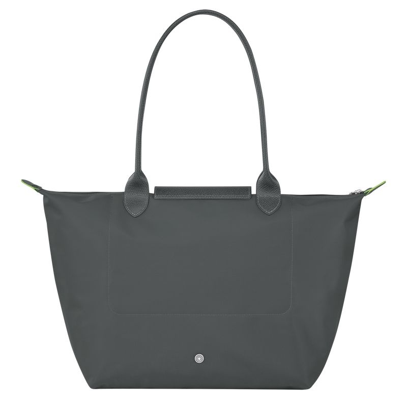 Bolsas Tote Longchamp Le Pliage Green L Feminino Cinzentas Escuro | 0915-BJURW