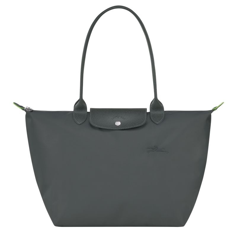 Bolsas Tote Longchamp Le Pliage Green L Feminino Cinzentas Escuro | 0915-BJURW