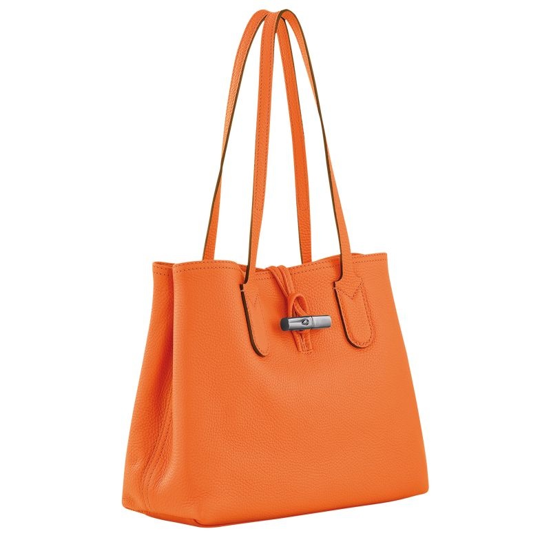 Bolsas Tote Longchamp Roseau Essential M Feminino Laranja | 6351-JNUIK