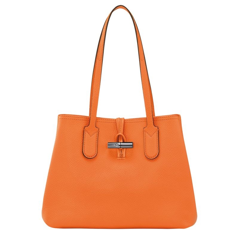 Bolsas Tote Longchamp Roseau Essential M Feminino Laranja | 6351-JNUIK