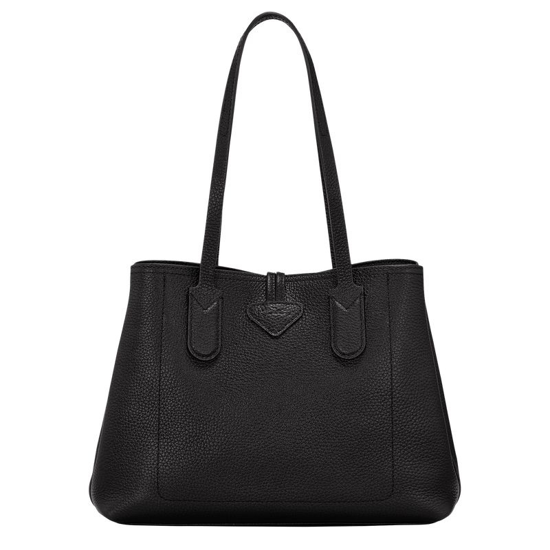 Bolsas Tote Longchamp Roseau Essential M Feminino Pretas | 3816-APIQT