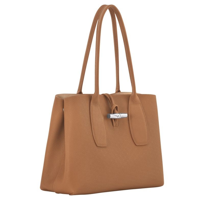 Bolsas Tote Longchamp Roseau L Feminino Bege | 3158-JXFVL