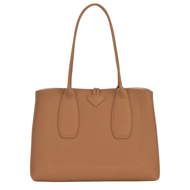 Bolsas Tote Longchamp Roseau L Feminino Bege | 3158-JXFVL