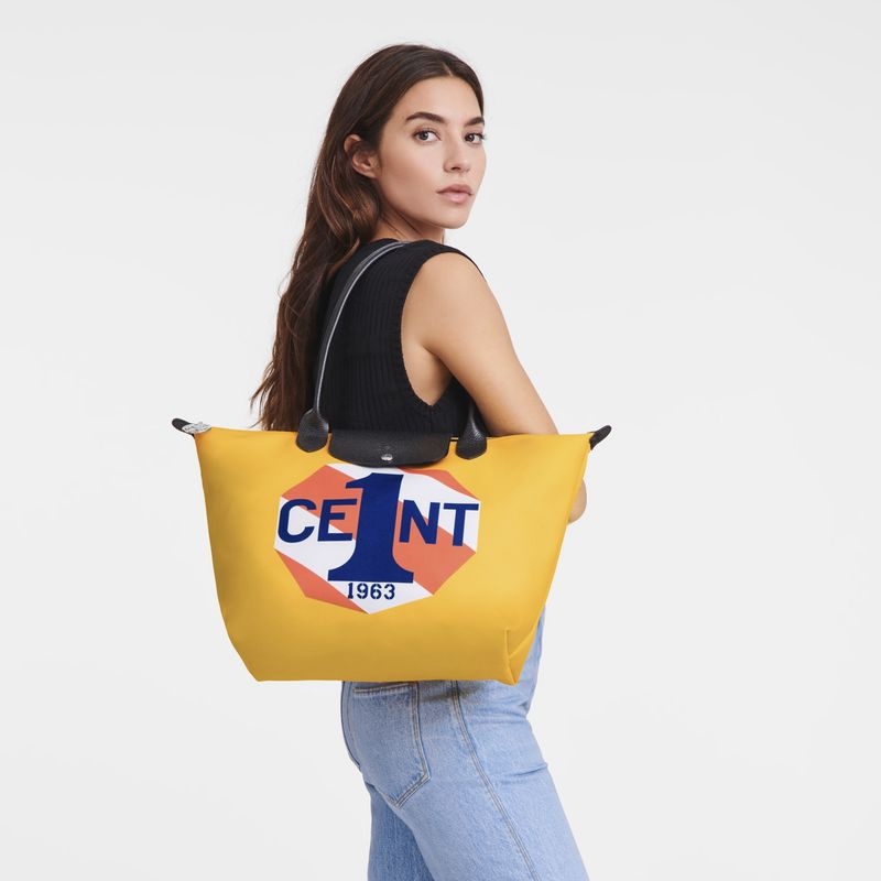 Bolsas Tote Longchamp x Robert Indiana L Feminino Azuis | 0268-WAUDY