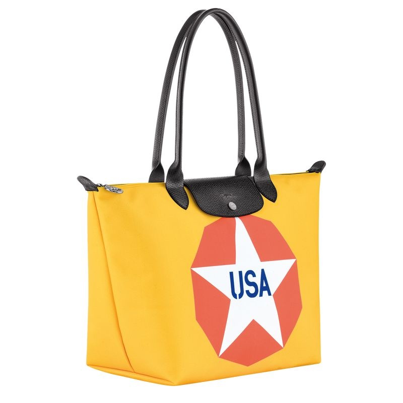 Bolsas Tote Longchamp x Robert Indiana L Feminino Azuis | 0268-WAUDY