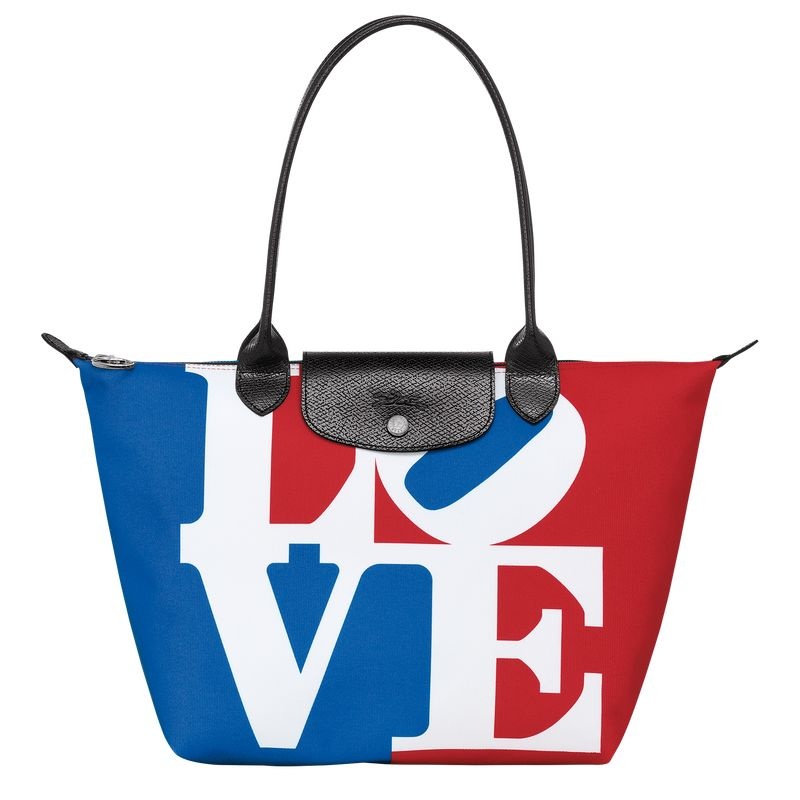 Bolsas Tote Longchamp x Robert Indiana M Feminino Branco | 5273-ZJFXM