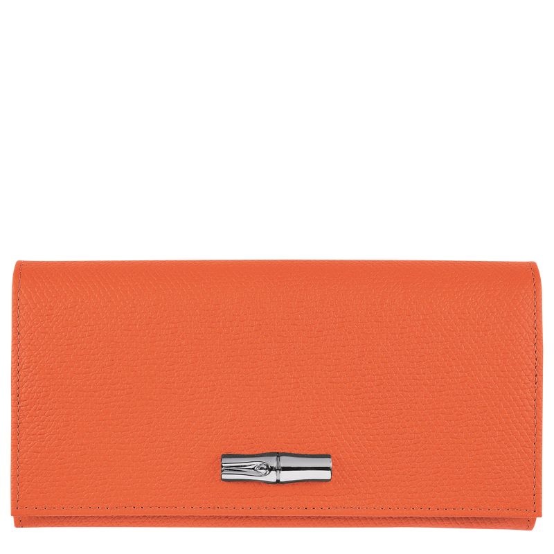 Carteira Longchamp Roseau Continental Feminino Laranja | 8072-DOSTU