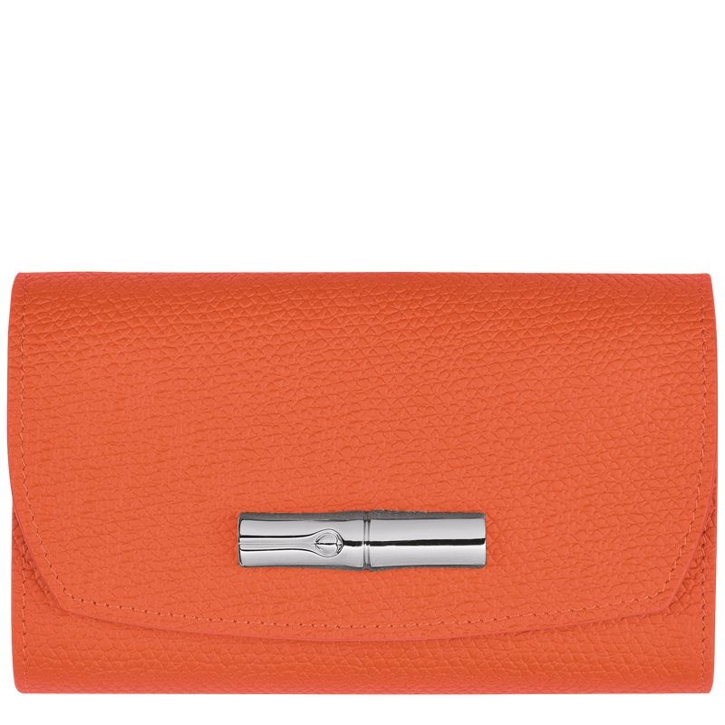 Carteira Longchamp Roseau Feminino Laranja | 8124-XTDQA