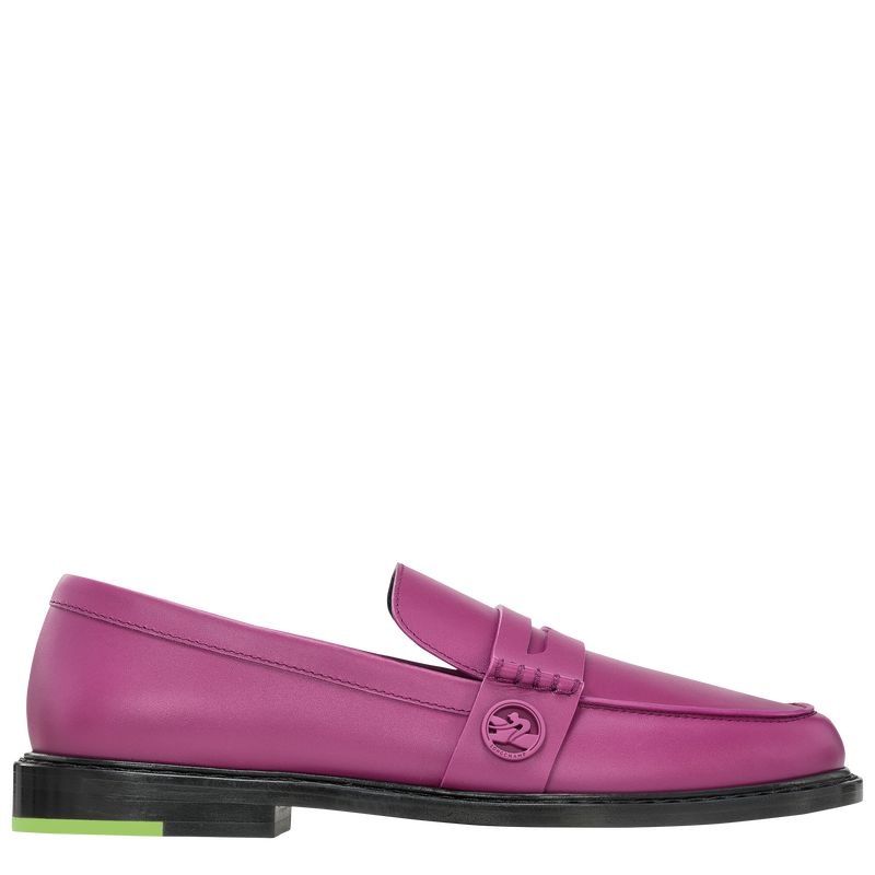 Mocassins Longchamp Box-Trot Feminino Roxo | 2608-XNSAW