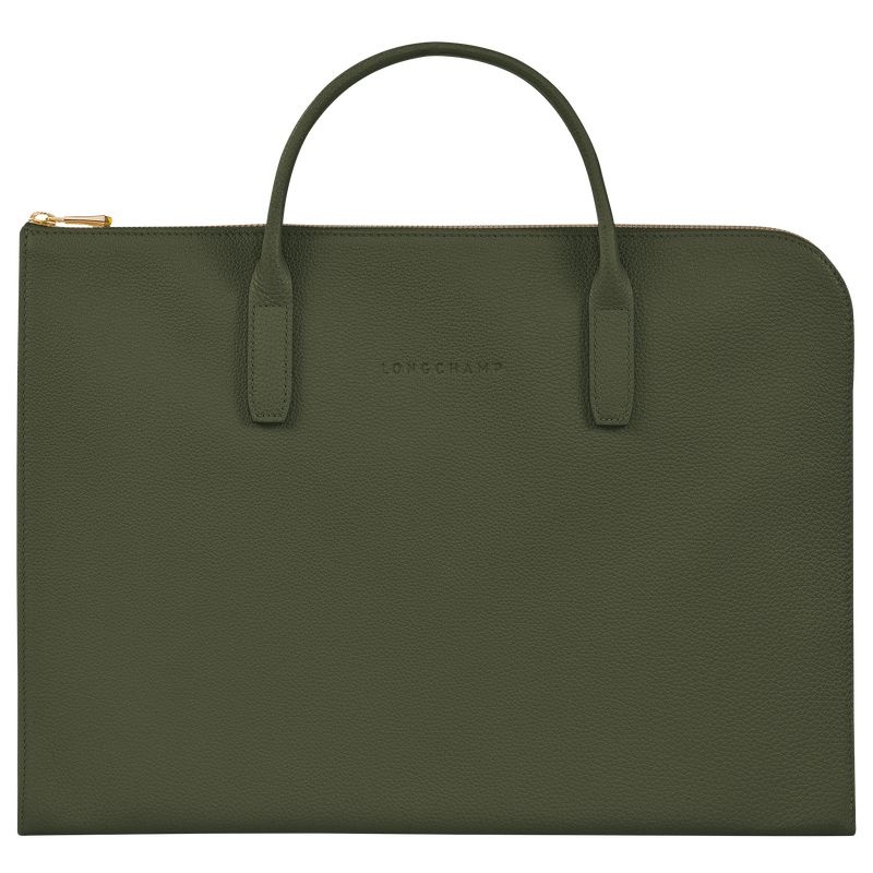 Pasta Longchamp Le Foulonné S Feminino Caqui | 5491-NUXAV