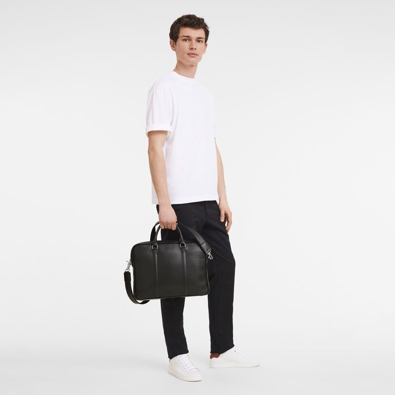 Pasta Longchamp Le Foulonné XS Masculino Pretas | 8140-SIDKJ