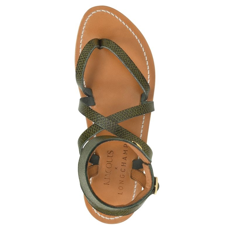 Sandálias Longchamp x K.Jacques Sandals Feminino Verde Oliva | 4865-PVLAB