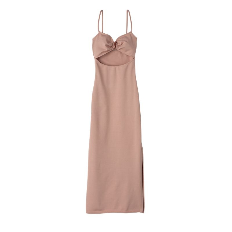 Vestido Longchamp Midi Feminino Bege | 3502-OMYCP