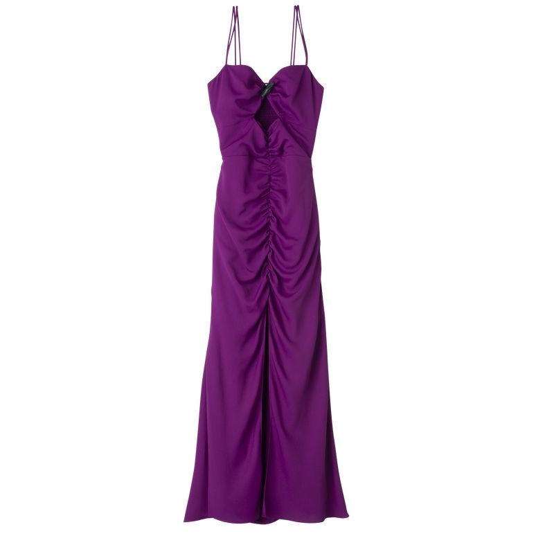 Vestido Longchamp Midi Feminino Roxo | 4936-LTFEW