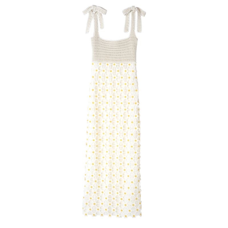 Vestido Longchamp Vestidos Feminino Branco | 0845-LGFNT