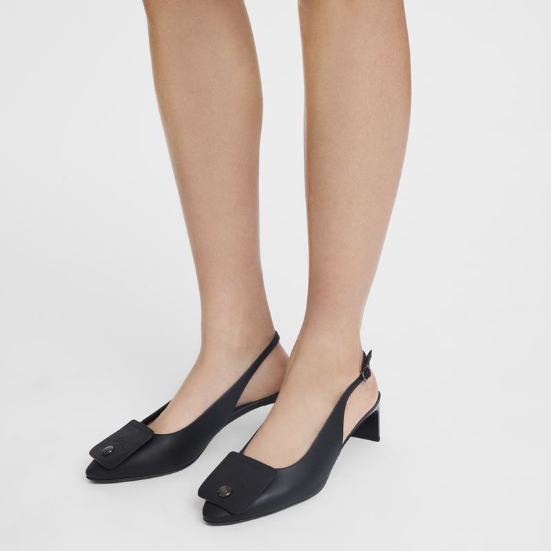 pumps Longchamp Le Pliage Xtra Slingback Feminino Pretas | 6473-TZNLO